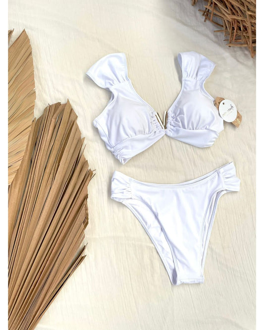 Bikini Liso · Top con Argolla en V