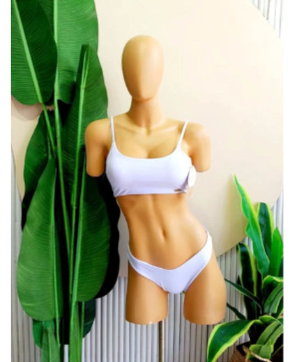 Bikini Pierna Alta Crunch & Top de Tirantes Liso